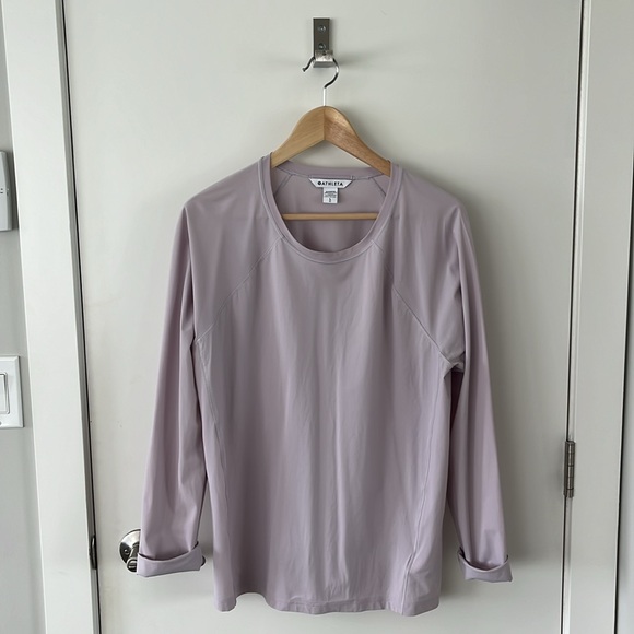 NWOT Athleta Ultimate Train Longsleeve UPF 30+ Top - Shasta Purple/Pink, Size L - Picture 1 of 8